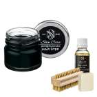 Набор для ухода за обувью из замши и нубука тусклый темно-зеленый MAVI STEP Aurora Kit