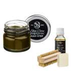 Набор для ухода за обувью из замши и нубука оливково-зеленый MAVI STEP Aurora Kit