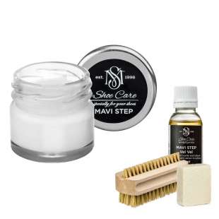 Набор для ухода за обувью из замши и нубука белый MAVI STEP Aurora Kit фото 102504