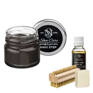 Набор для ухода за обувью из замши и нубука мокрый асфальт MAVI STEP Aurora Kit фото 102844